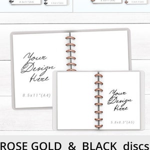 Rose gold Disc-bound Planner Mockup, Discbound Notebook mockup, Planner Pages Mockup, Printable Planner Mockup, TUL Planner Mockup, 1088a