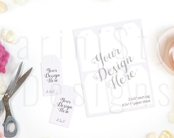 Tag Mockup Thank You Card Gift Tag Template Wedding