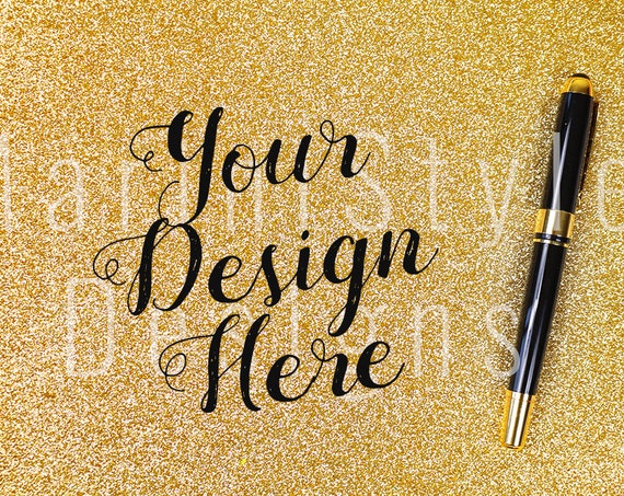 Glitter Gold Desk Mockup Gold Styled Stock Photography Feminine