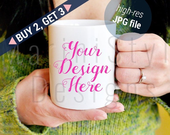 Woman Holding Mug Mockup Coffee Mug Stock Photo Mockup