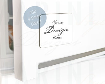 Download Free Square Fridge Magnet Mockup with rounded corners and square corners, Photoshop Mockup, 699-c PSD Template