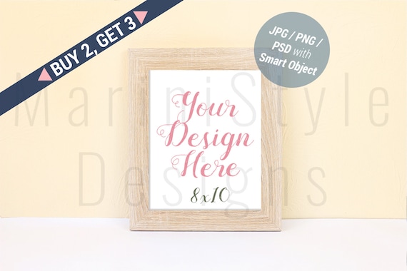 8x10 Wood Frame Mockup Wood Sign Mockup Clean Frame