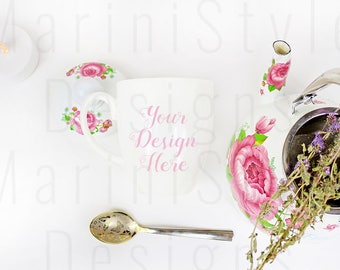 Download Free Shabby chic White Mug Mockup, Bistro Mug Mock up, Minimalist Styled Stock Photography, Romantic Stock photo, Stock image, Coffee cup, 689 PSD Template