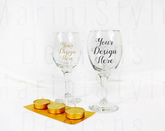 Download Free 2 Wine Glasses Mockup Minimalist Stock Photo Holiday Stock Image Christmas Styled Stock Photography Xmas Wine Glasses For Decals 693 Download Free Premium Psd Mockups PSD Mockup Template