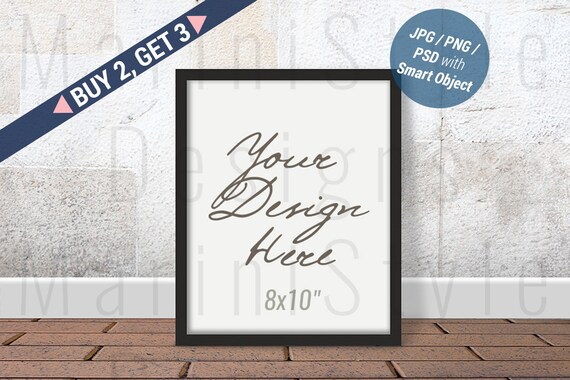 8x10 Black Frame Mockup In Room Interior Frame Mockup