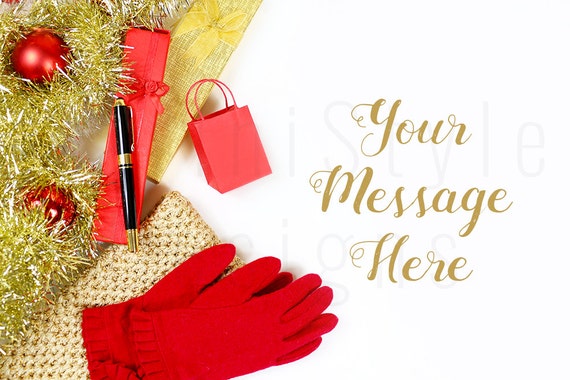 Christmas Styled Stock Photography Holiday Mockup Winter Styled Desktop
