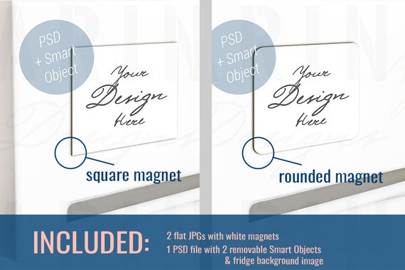 Download Magnet Mockup Square Magnet Rounded Edges Rounded Corners ...