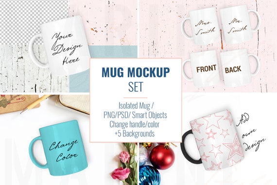 Mug Mockup Set Photoshop Psd File Smart Objects Changeable
