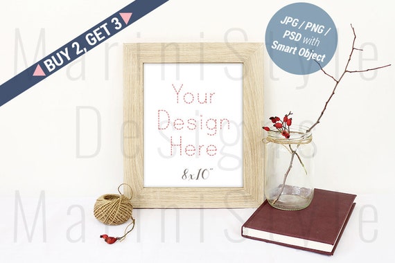Scandinavian Wood Frame Mockup Farmhouse Sign Mockup Rustic Frame