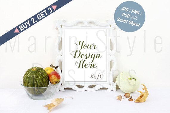Autumn Frame Mockup 8x10 White Frame Mockup Poster Mockup