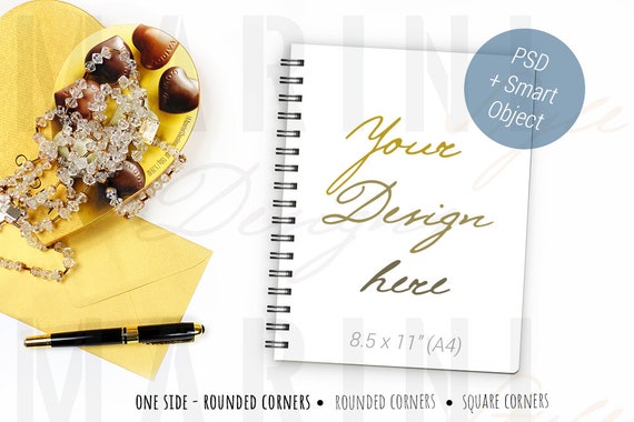 Girl Boss Gold Styled Spiral Notebook Psd Mockup 85