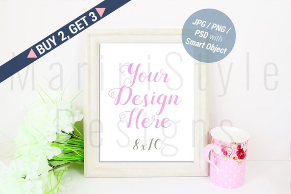 8x10 White Frame Mockup Clean Frame Mockup Minimalist Frame
