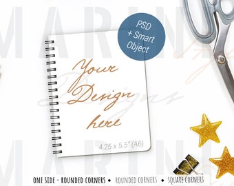 Download Free Mockup Of Spiral Journal Personalised Notebook Mockup Psd Photoshop File With Smart Object Show Your Custom Cover Design 344 Free Packaging Mockups PSD Mockup Template