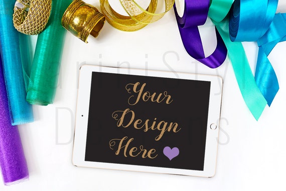 Ipad Mockup Fashion Beauty Gold Styled Stock Photography Stock