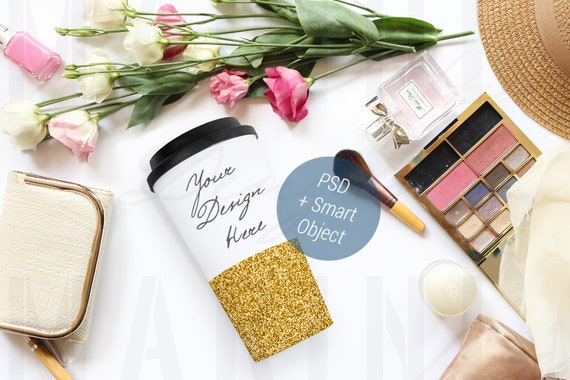 Travel Mug Mockup With Glitter Glitter Tumbler Mockup Feminine Travel Mug Mockup With Glitter Glitter Tumbler Mockup Feminine