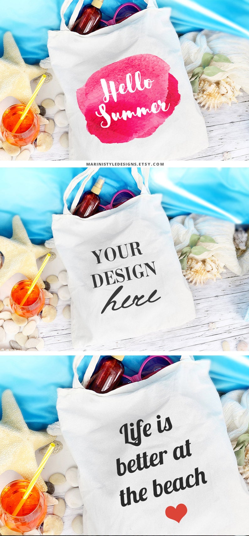 Download Beach Tote bag Mockup Summer canvas tote mockup White canvas | Etsy