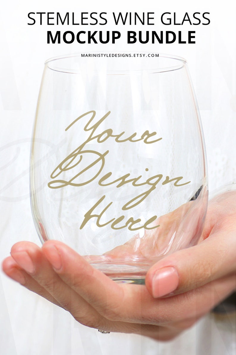 Download Stemless wine glass Mockup Bundle Wine glasses Mockup BUNDLE | Etsy