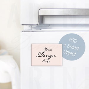 Horizontale & vertikale Magnet Mockup, PSD, Smart-Objekt, Stock-Foto, Stockbild, Kühlschrank-Magnet-Mock-up, Laub-Magnet, Foto-Magnet, 826