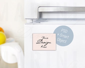 Horizontal & Vertical Magnet Mockup, PSD, Objeto inteligente, Foto de stock, Imagen de stock, Maqueta de imán de nevera, imán de follaje, imán fotográfico, 826