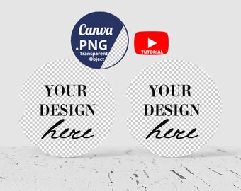 2 Car coasters Mockup, Two car coaster Mockup PNG Canva, Car coaster Mockup PNG transparent background,  1434c