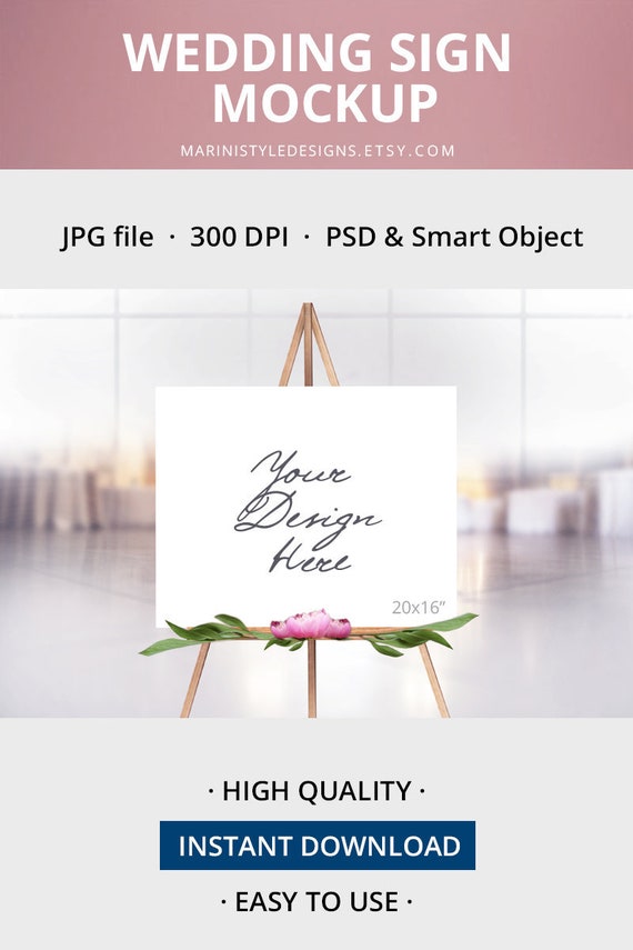 Horizontal Wedding Sign Mockup Wedding Easel Mockup Welcome Etsy