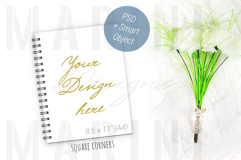 Download Spiral Notebook Mockup 8.5 x 11 or A4 PSD Smart Object | Etsy