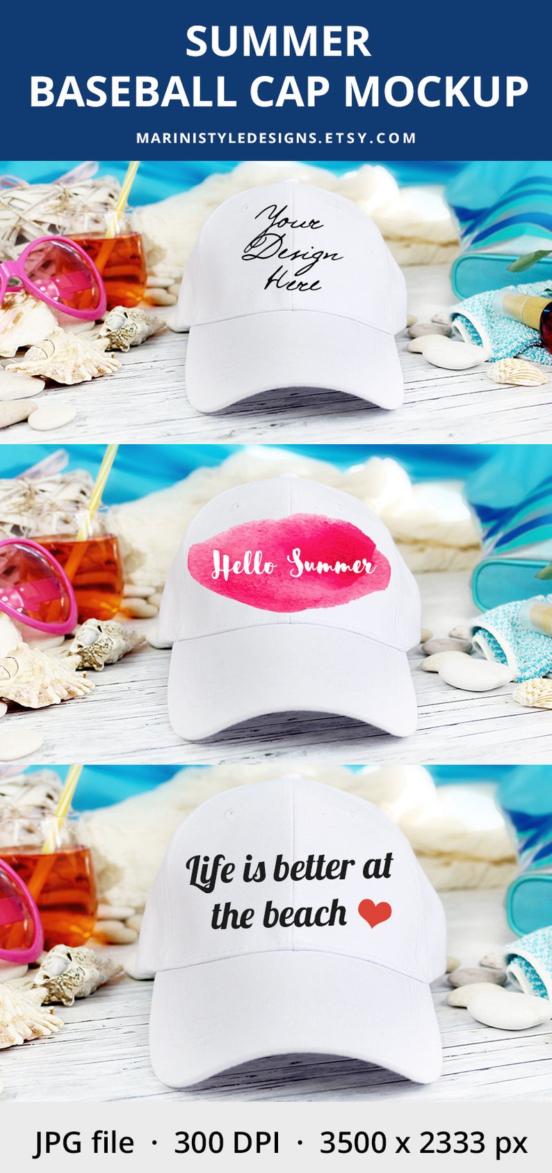 Download Summer Hat Mockup Beach baseball cap mockup Summer Sport ...