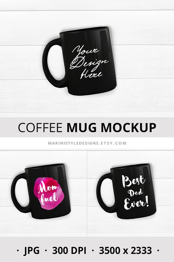 Black Coffee Mug Stock Photo Black Coffee Cup Mockup 11oz Etsy