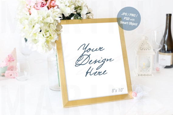 Download Wedding Sign Mockup Table Number Mockup Gold Frame Mockup Etsy PSD Mockup Templates