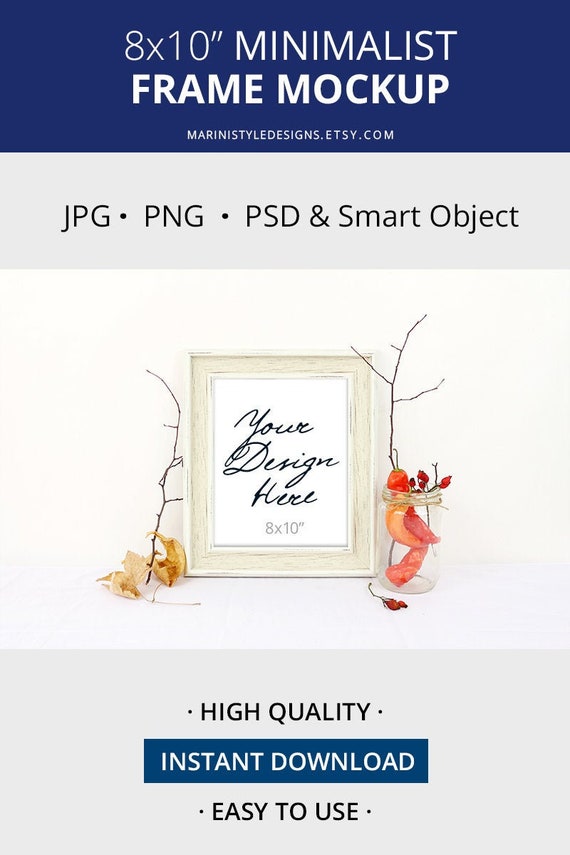 8x10 Minimalist Frame Mock Up Farmhouse Sign Mockup Wood Etsy