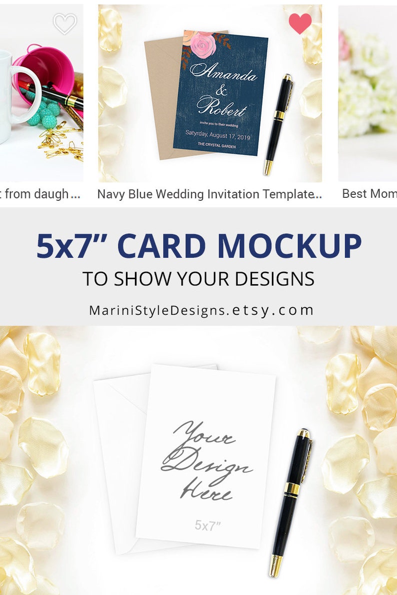 Download 5x7 Card Mockup Invitation Mock up 5x7 Wedding Stationery | Etsy