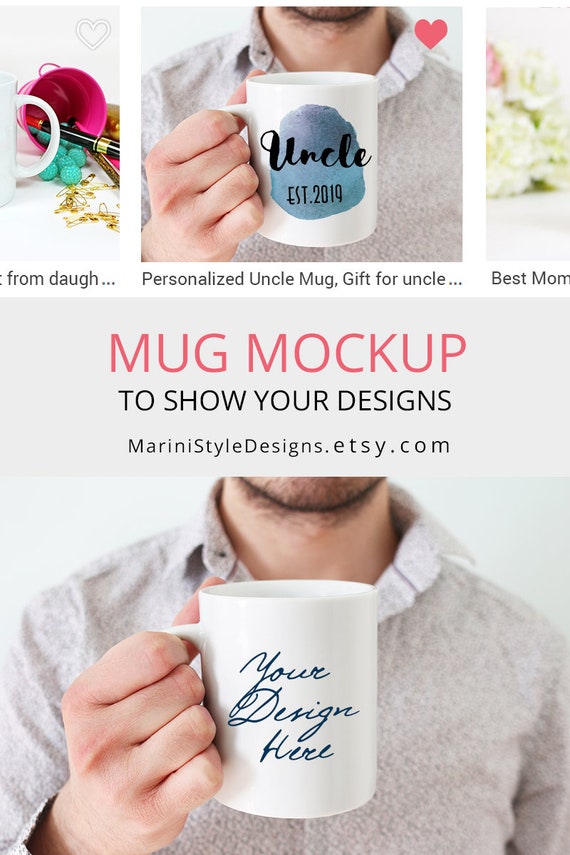 Male Mug Mockup Man Holding Mug Product Mock Up Of White Etsy