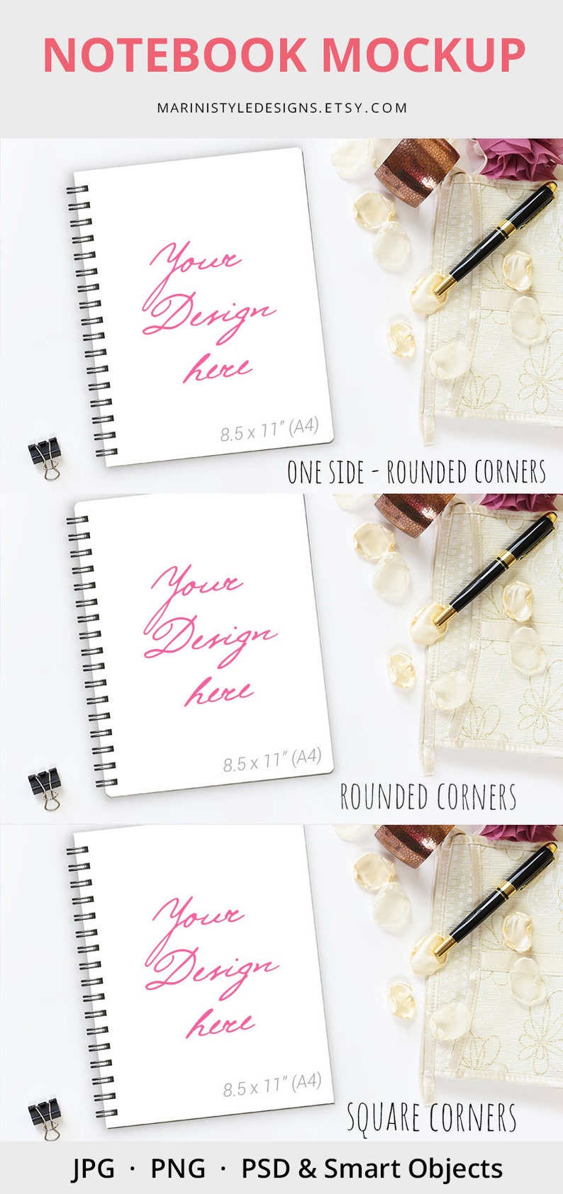 Spiral Planner Mockup Notebook Mockup Spiral bound journal