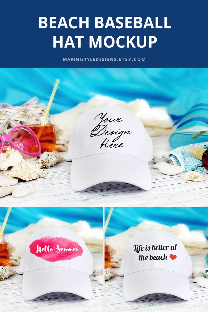 Summer Hat Mockup Beach baseball cap mockup Summer Sport