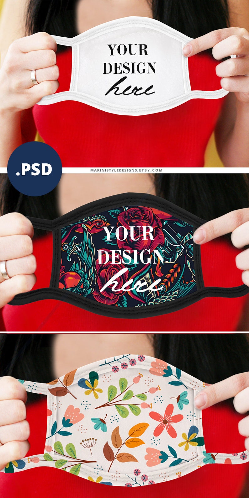 Download Face Mask Mockup Bundle Face cover mockup Woman with face ... PSD Mockup Templates