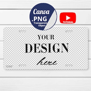 License Plate Mockup Canva PNG, Car Tag Mockup white minimalist background, Automotive License Plate Mockup transparent PNG Canva, 1503c