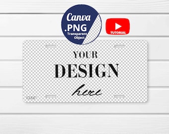 License Plate Mockup Canva PNG, Car Tag Mockup white minimalist background, Automotive License Plate Mockup transparent PNG Canva, 1503c