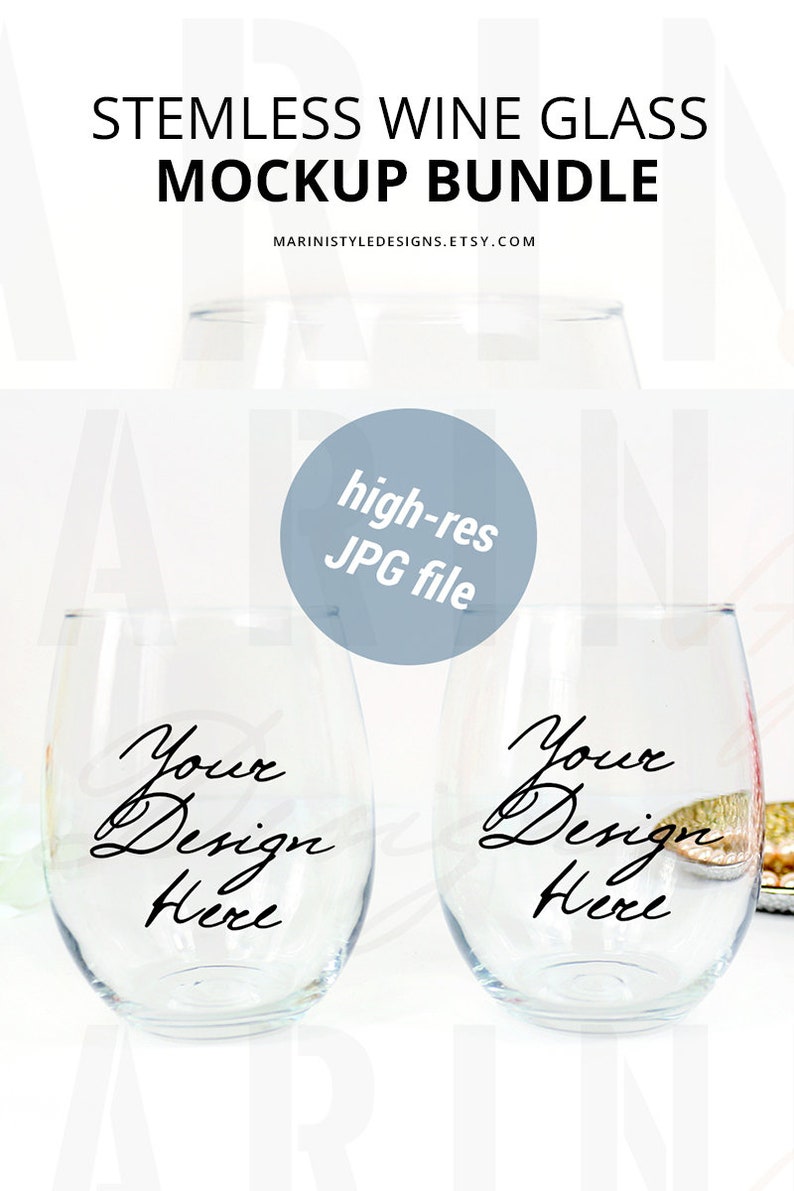 Download Stemless wine glass Mockup Bundle Wine glasses Mockup ...