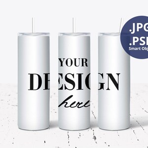30oz Skinny Tumbler Mockup Full wrap, 3 Three Skinny Tumblers Mockup, Transparent PNG Canva Mockup, PSD Smart Object Sublimation mockup 1292
