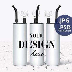 Hookah Tumbler Mockup Full wrap, 3 Three Smoking Tumblers Mockup, 20oz Sublimation Tumbler Mockup PSD, Transparent PNG Canva Mockup, 1298