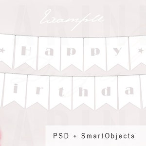 Bunting Mockup, Party Decoration Styled Stock Photography, Bunting Stock photo, Birthday Paper flags Stock image, PSD, Smart object, 782
