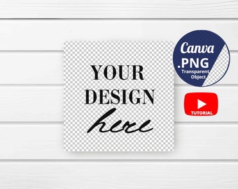 Kwadratowy ceramiczny podkładka Mockup Canva transparent PNG, Ceramiczny podkładka Mockup widok z góry, Ceramic Tile Mockup Canva PNG transparent, 1511c