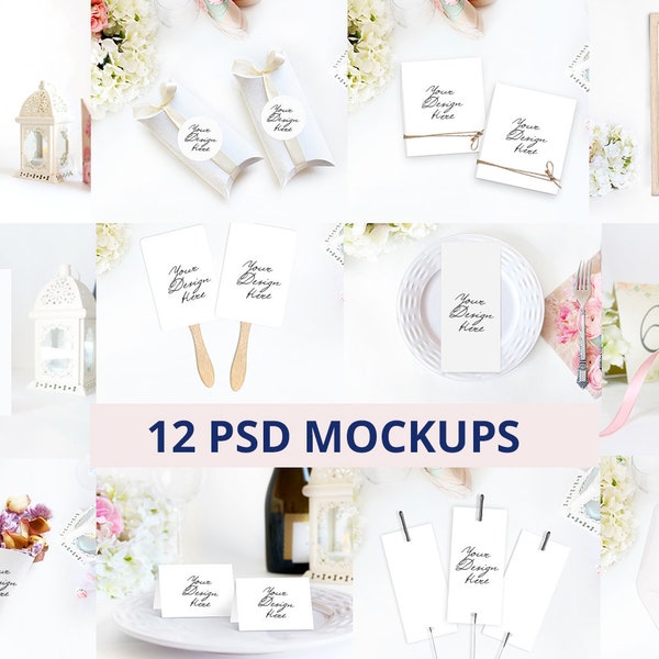 Wedding Mockup Bundle, Wedding Stationery Mockup Bundle, PSD with Smart Object, Wine Bottle Mockup, Sparkler mockup, Wedding card mockup 968