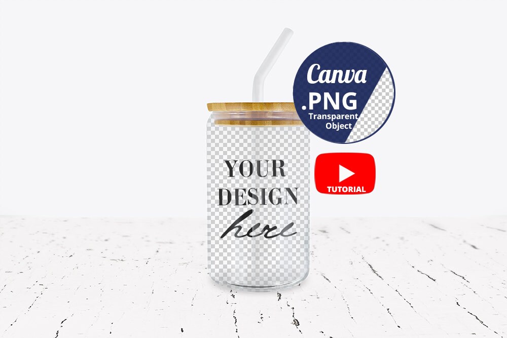 16oz glass beer can mockup with bamboo lid and (1792634)