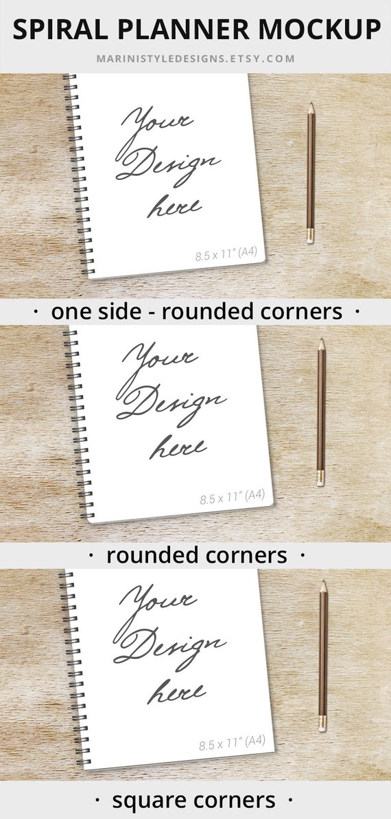 Notebook Mockup 8 5 X 11 Wood Background Diary Mockup Etsy