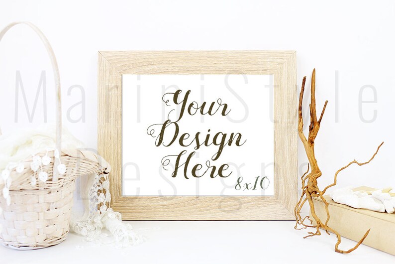 Wood Frame Mockup, 8x10 Rustic Frame Mockup, Farmhouse Sign Mockup, Minimalist Frame Poster Mockup, Wall art Mockup, Landscape view, 465 image 2