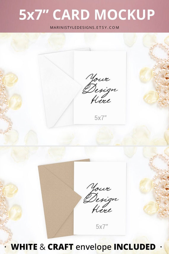 5x7 Greeting Card Mockup Wedding Card Mockup Wedding Etsy