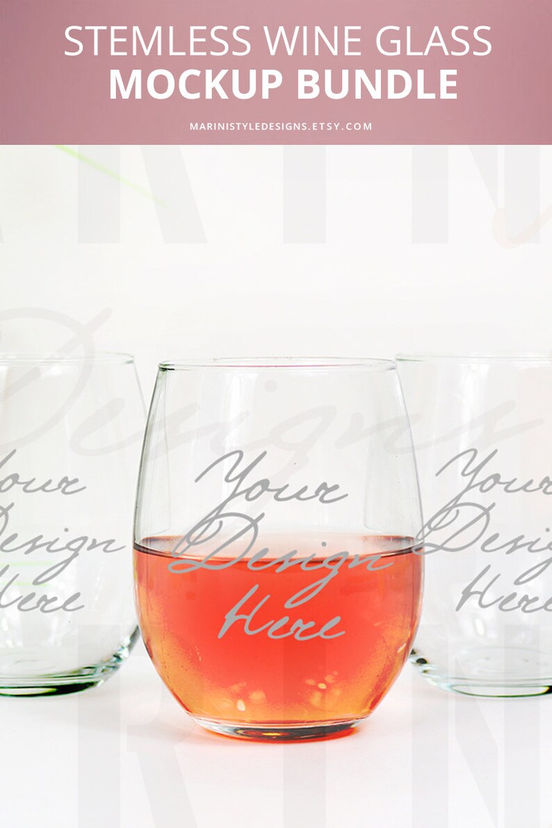 Download Stemless wine glass Mockup BUNDLE Wine Glass Stock Photo | Etsy