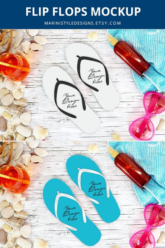 Download Summer Flip Flops Mockup Beach Flip Flops Mock Up Flip Flop Etsy