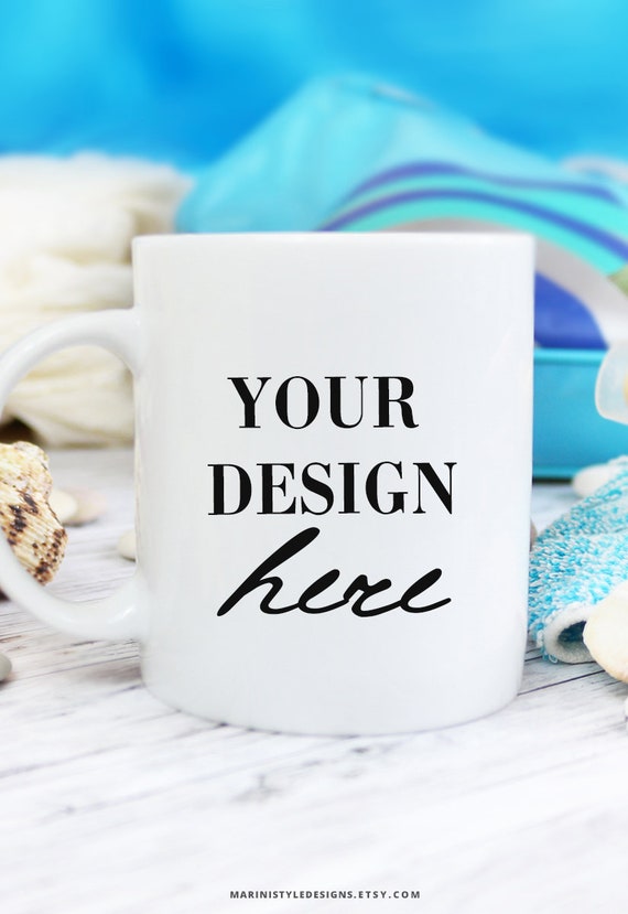 Summer Coffee Mug Mockup 11oz Beach Mug Mock Up White Mug Etsy